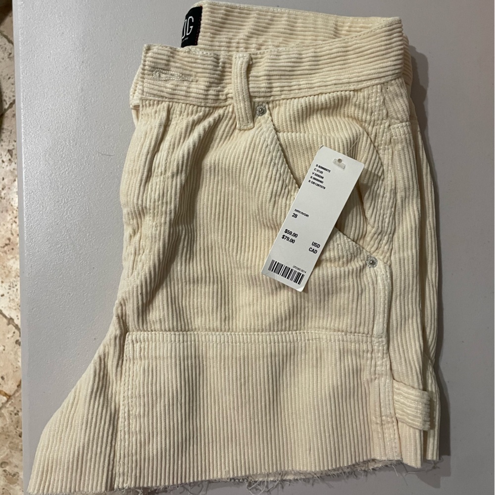 BDG Off-White Corduroy Shorts